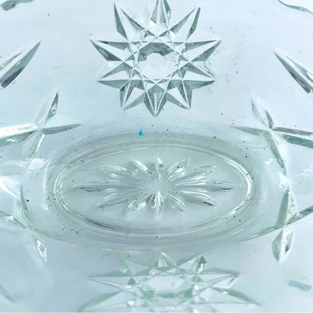 Anchor Hocking Prescot vintage “Star of David” glass Gondola Dishes set of two